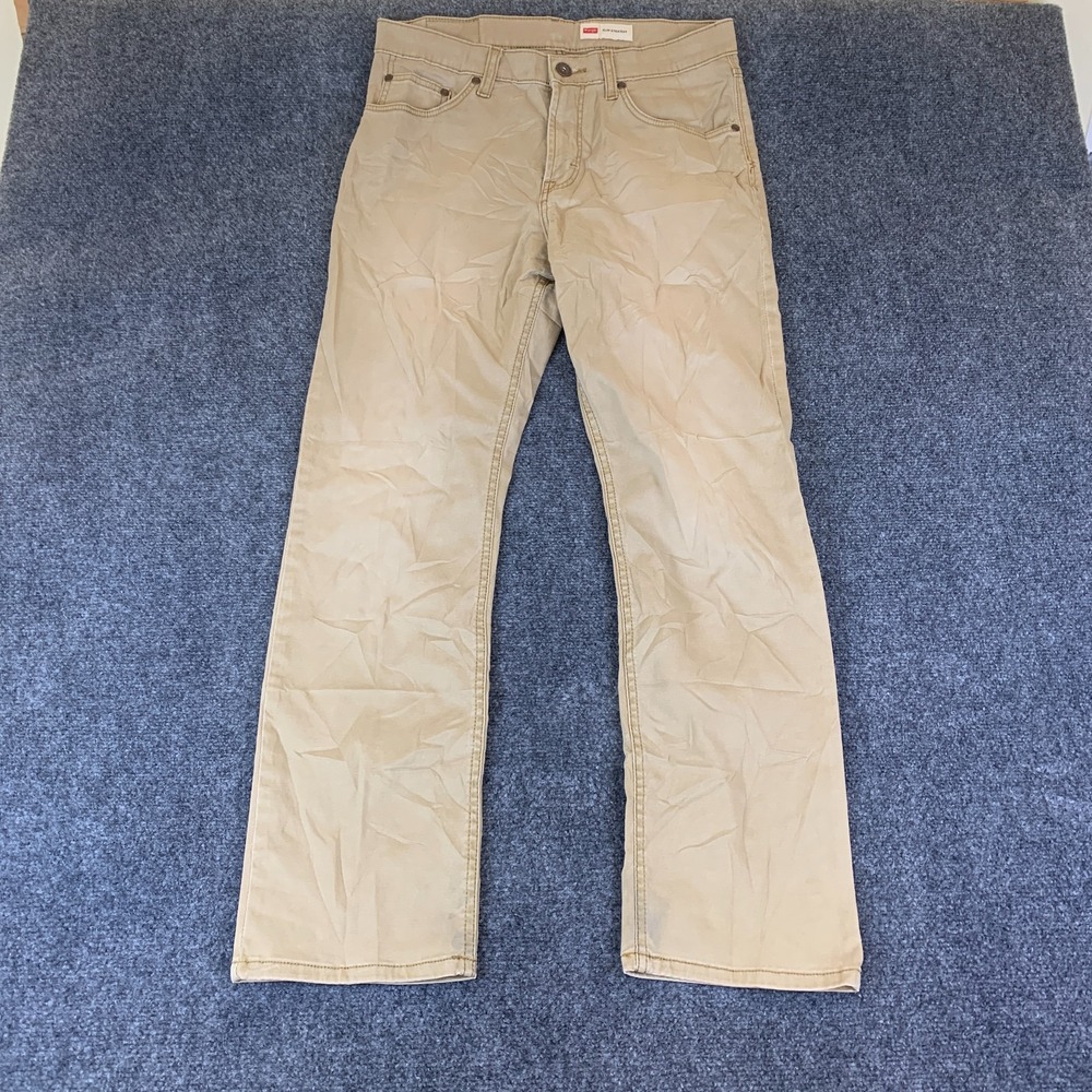 Wrangler Jeans Mens 32x29 Khaki Pockets Slim Fit Straight Leg Casual Workwear